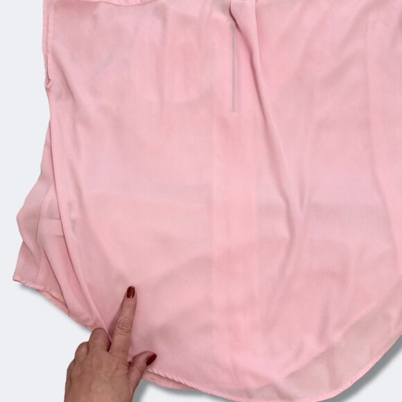 Torrid Pink Dolman Sleeve 1/4 Zip Georgette Blouse Sz 1X - Picture 12 of 14
